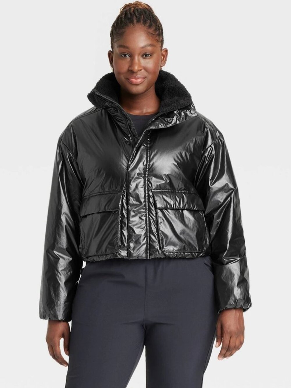 Women's Midweight Puffer Jacket - All In Motion Black XS